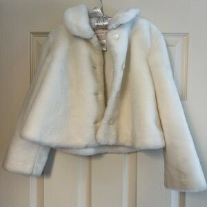 Elegant Faux Fur White Kids Coat by Janie and Jack